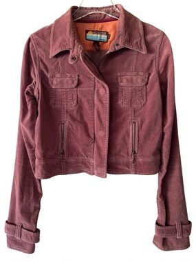HOLLISTER Dusty Rose Velour Moto Jacket Size L